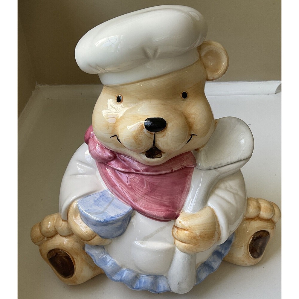 Sunshine Brand Cookie Jar Momma Bear Chef Vintage Cookie Jar 10” Tall